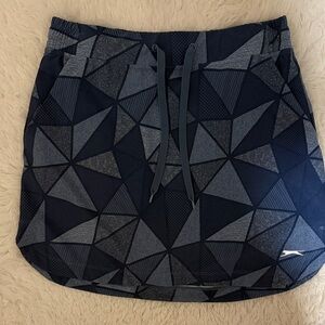 Slazenger Geometric Black and Gray Golf Skort